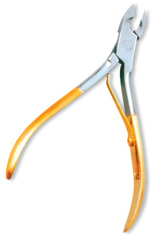 Cuticle Nipper, Single Spring. Half Gold.