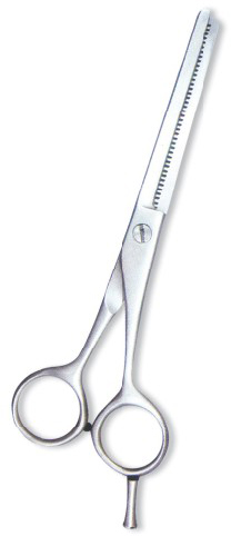 Professional Thinning Scissor. One Blade Teeth and One Blade Razor. Satin Finish.